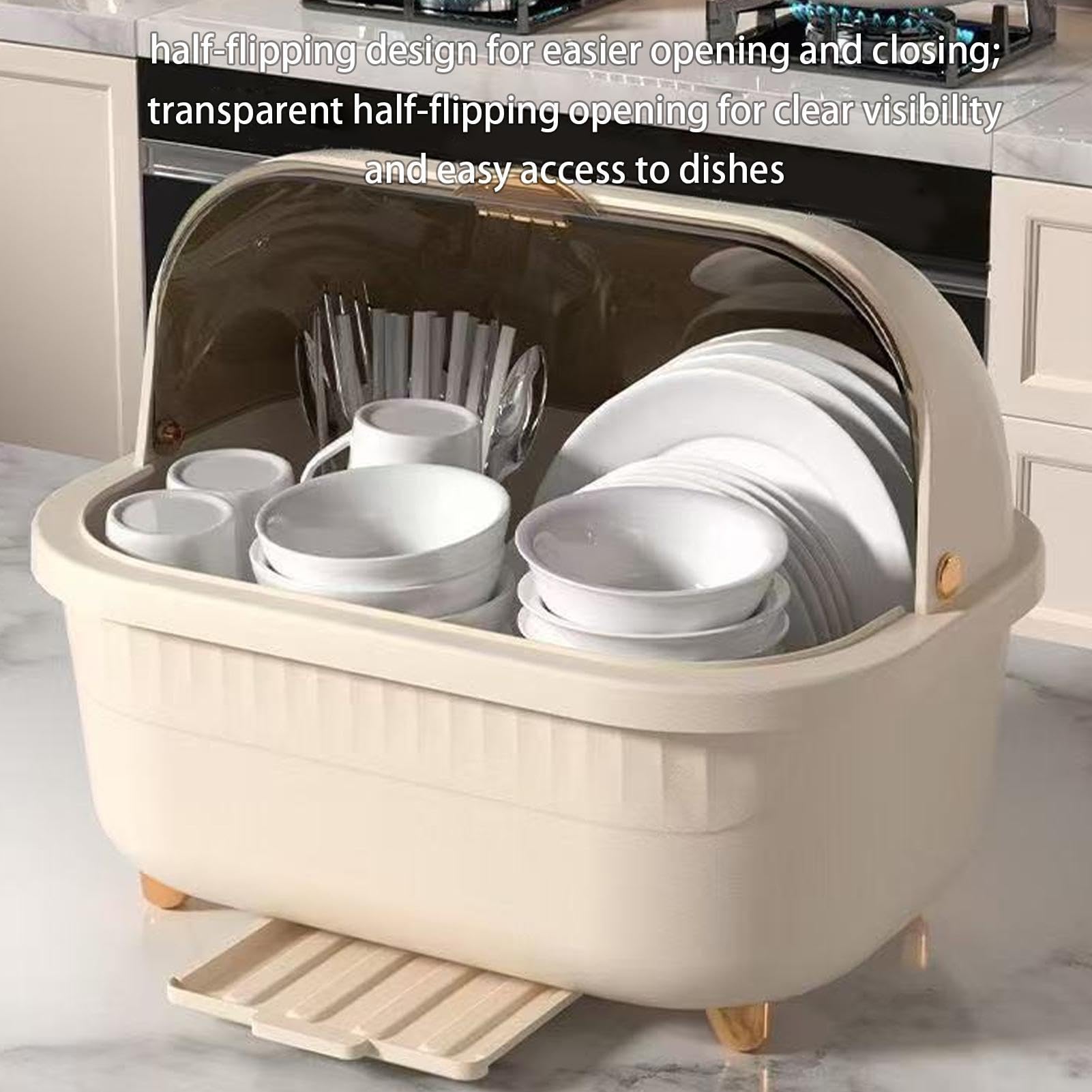 Scolapiatti per Piano di Lavoro Cassetto Porta Utensili | Portaposate per Proprietari di Casa, Affittuari, Amanti della Cucina, Casa, Appartamento, Cucina, Camper, Dormitorio,