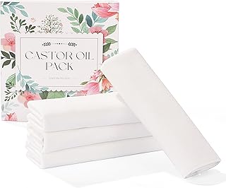 3PCS Castor Oil Pack,Castor Oil Pack wrap Organic Cotton,Castor Oil wrap,Castor Oil Compress wrap Reusable,Castor Oil Pads（Oil-Free）15.5×8.5in