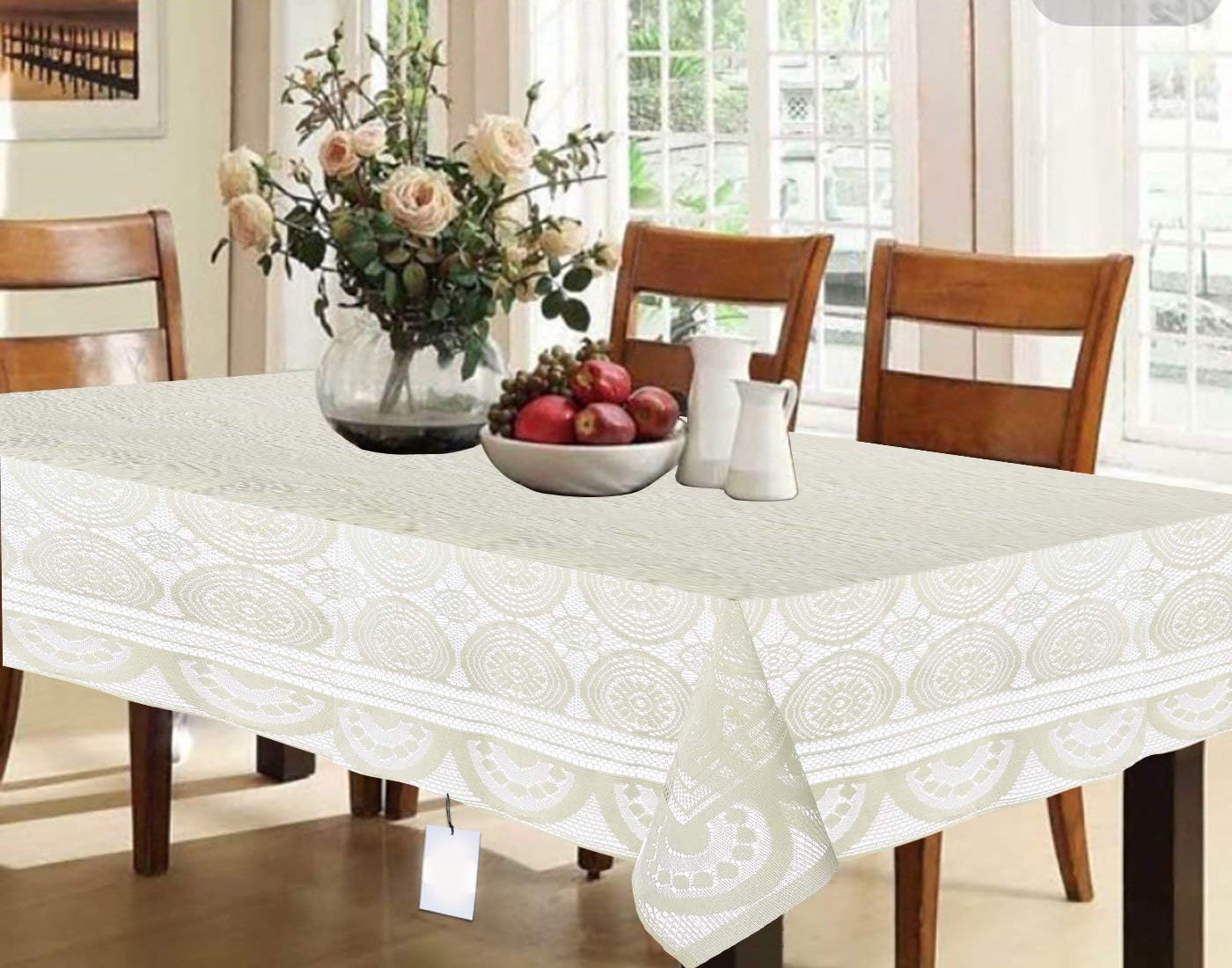 Perfect Deal Polycotton Table Cloth (Off-White, 60x90Inches)