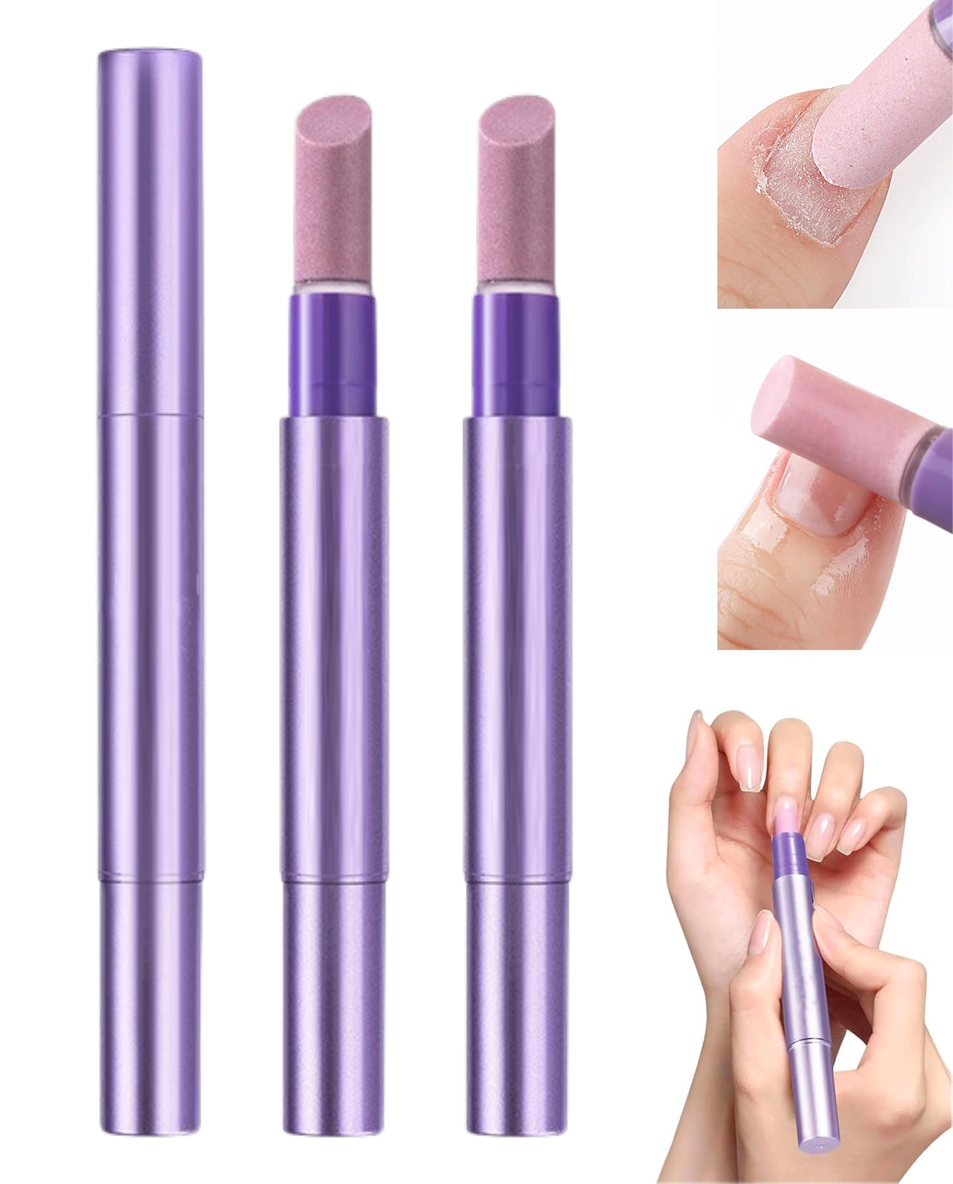 2 pezzi Penna per la cura delle unghie, penna per olio per unghie 3 in 1, penna per olio per la cura delle cuticole, penna per rimuovere cuticole per riparare unghie screpolate e secche