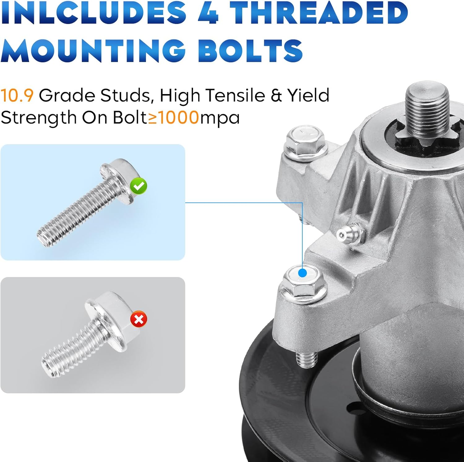 Aeagle 918-04474 Spindle Assembly for MTD Cub Cadet 618-04474 Toro 112-6083, Fit for LX425 LX426 LT3812 CTL38G LT542H LT3800 M135-38 38" Deck Replace 618-04474A