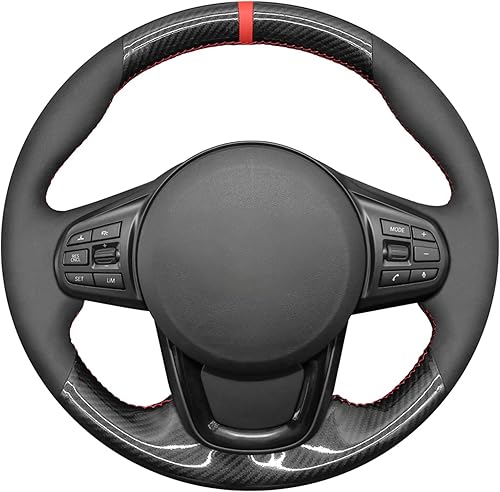 MEWANT Funda de volante para Toyota GR Supra 2020-2022 fibra de carbono cosida a mano y gamuza
