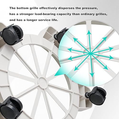 Miniatura 3 de Carretilla de cubo de 5 galones con 5 ruedas giratorias de balanceo suave, 75 libras, sin punta ni derrames para cubo y maceta de 5 galones,