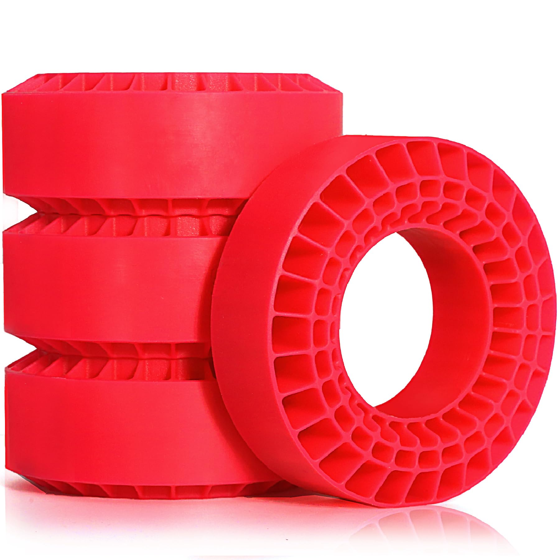 Silicone Rubber 1.9 Tire Inserts，1.9 Tires Waterproof Soft and Highly Elastic Inner Filler，for 1/10 RC Crawler Axial SCX10 Capra RXB10 TF2 Redcat Gen7 Gen8 TRX4 Tire Upgrade （4pcs） (Red)