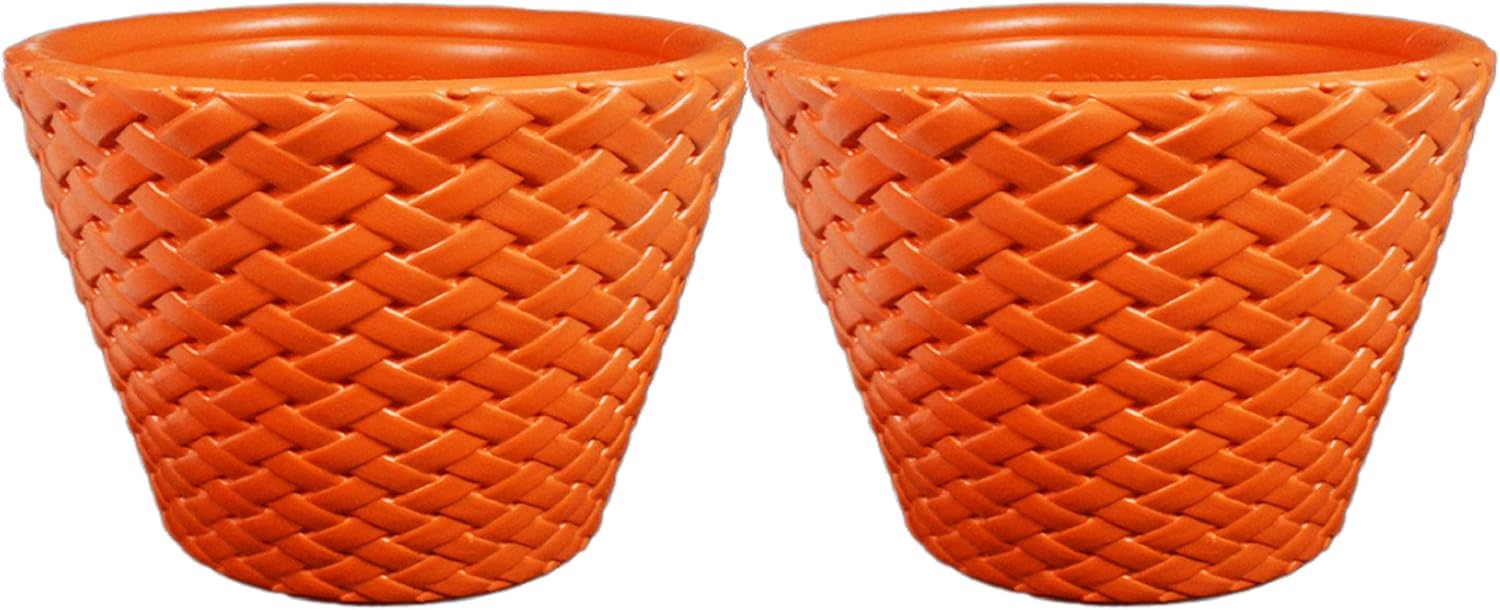 Majestic 9.7" Flower Pot/Planter. Decorative Gamla/Pot/Planter for Indoor and Outdoor. Decorative Flower Planter/Pot for Balcony. (Red, 2)