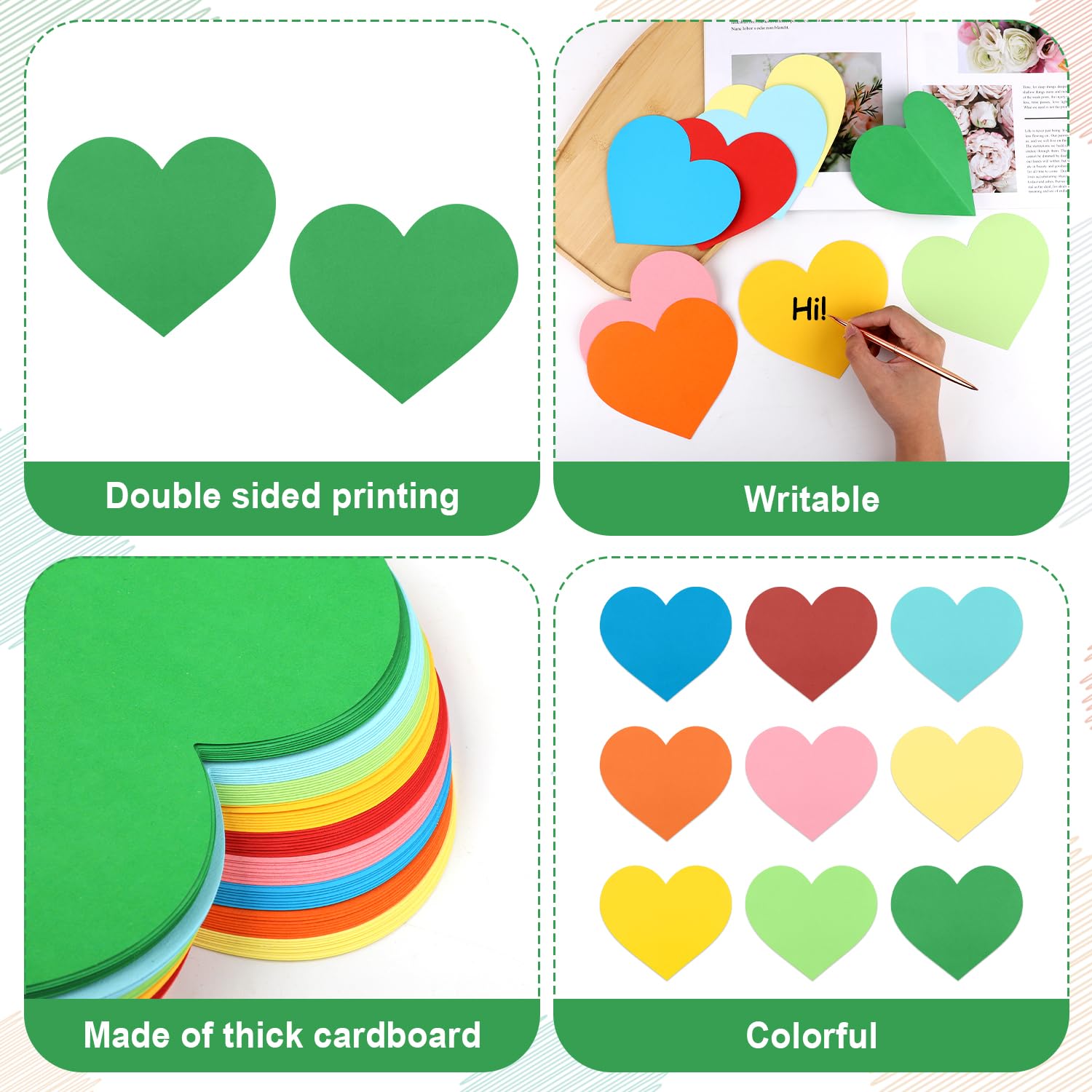 120 Formine Di Carta Per Attività Creative - Cuori, Stelle, Cerchi, Quadrati - 10,2 Cm, Colorate, Per Scuola E Feste