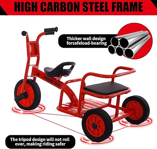 Miniatura 6 de Triciclo para niños de 3 a 5 años, patio de juegos preescolar, triciclos para niños, triciclo tándem para guardería, bicicleta tándem para niños,