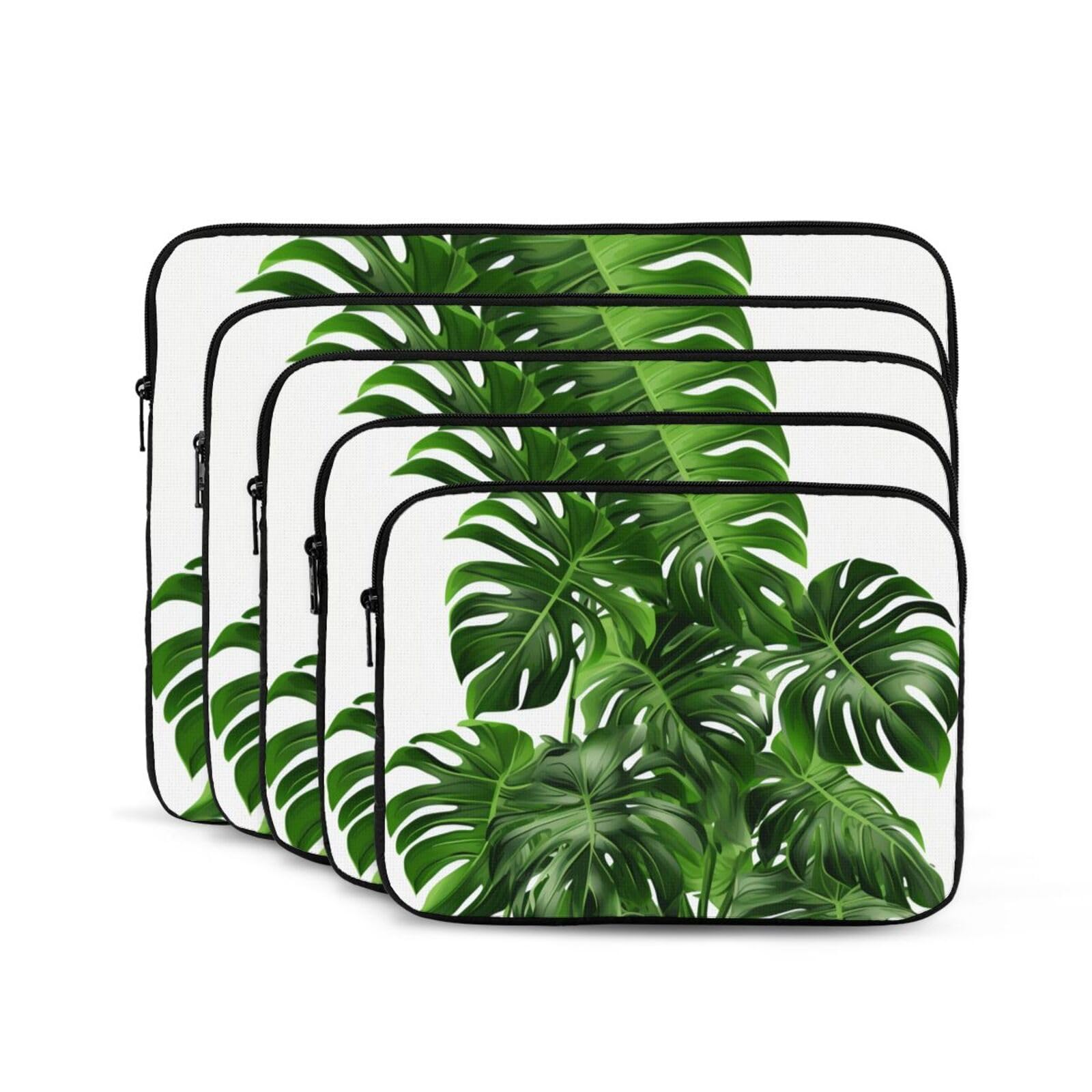 Monstera Deliciosa Banana Palm Laptop Case 17 inch Portable Computer Sleeve Shockproof Fashion Laptop Bag for Women Men Briefcase