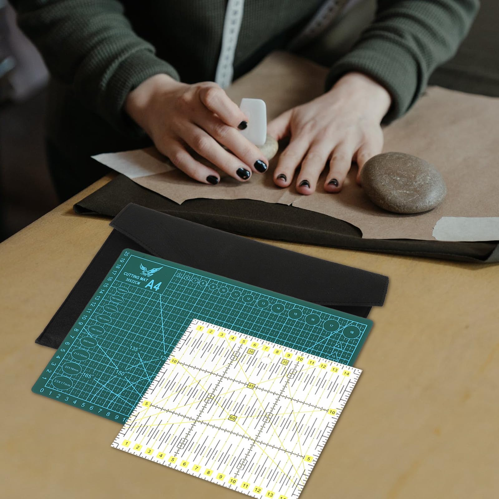 Cutter Rotatif pour Tissu, Kit de Coupeur Rotatif 1 Set pour Couture