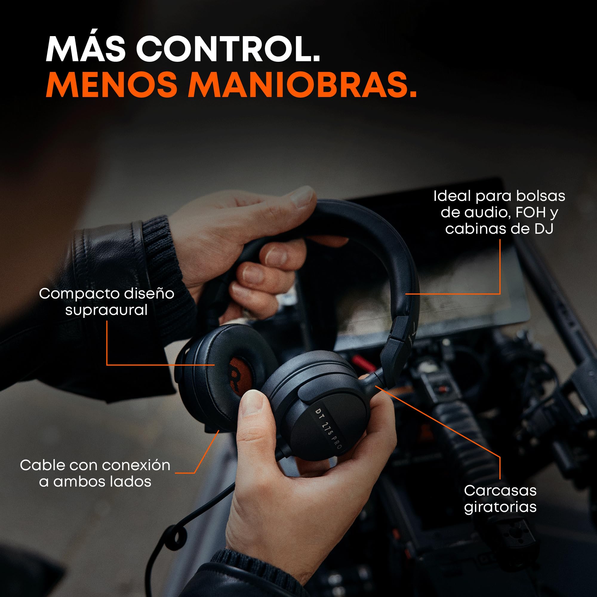 beyerdynamic DT 275 PRO Auriculares de monitorización de alto aislamiento | Afinación de sonido equilibrada, cable bloqueable y piezas intercambiables para el conjunto, escenario y booth