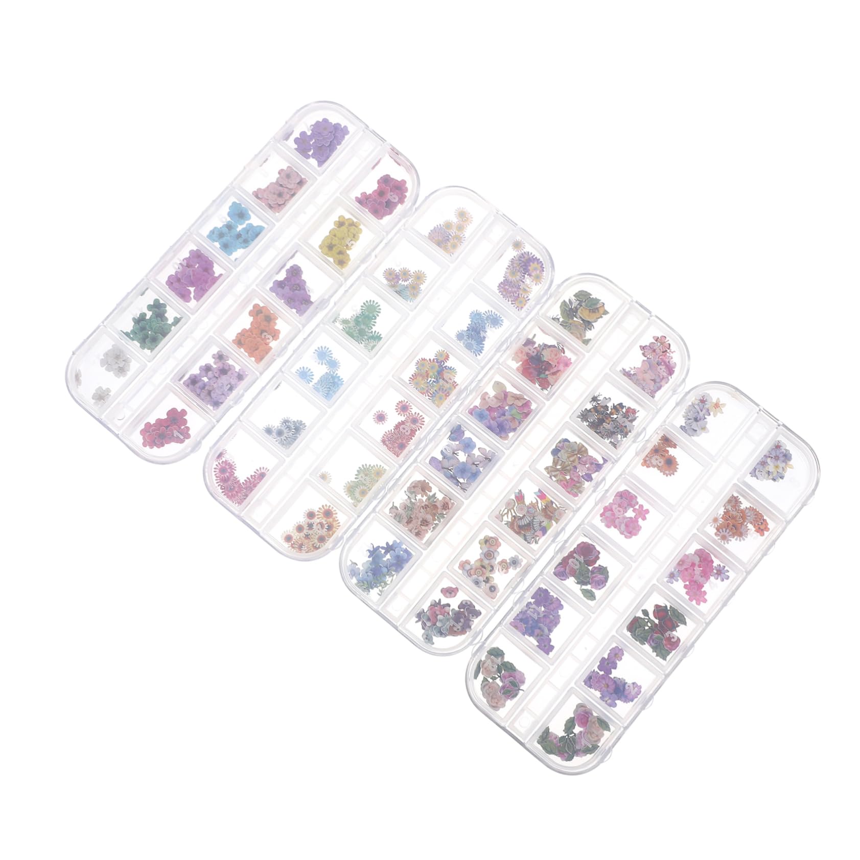 2 Series Pegatinas De Flores Margarita Para Uñas Decoración De Manicura De Madera De Cajas De Adornos Para Nail Art Para Diy Y Profesional 4 Cajas*2
