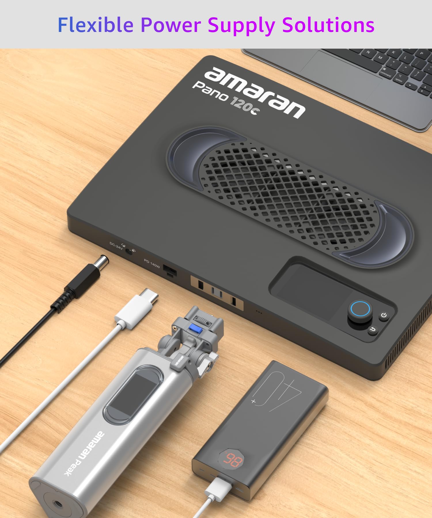 amaran Pano 120c Kit 120W RGBWW Luce a pannello a colori, fino a