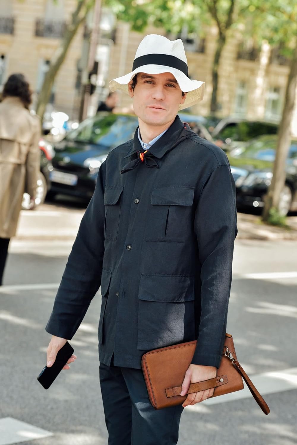 ORIREAL Mens Wristlets Clutch Bag Genuine Leather Wallets Handbag Luxury Purses (Brown) - Image 3