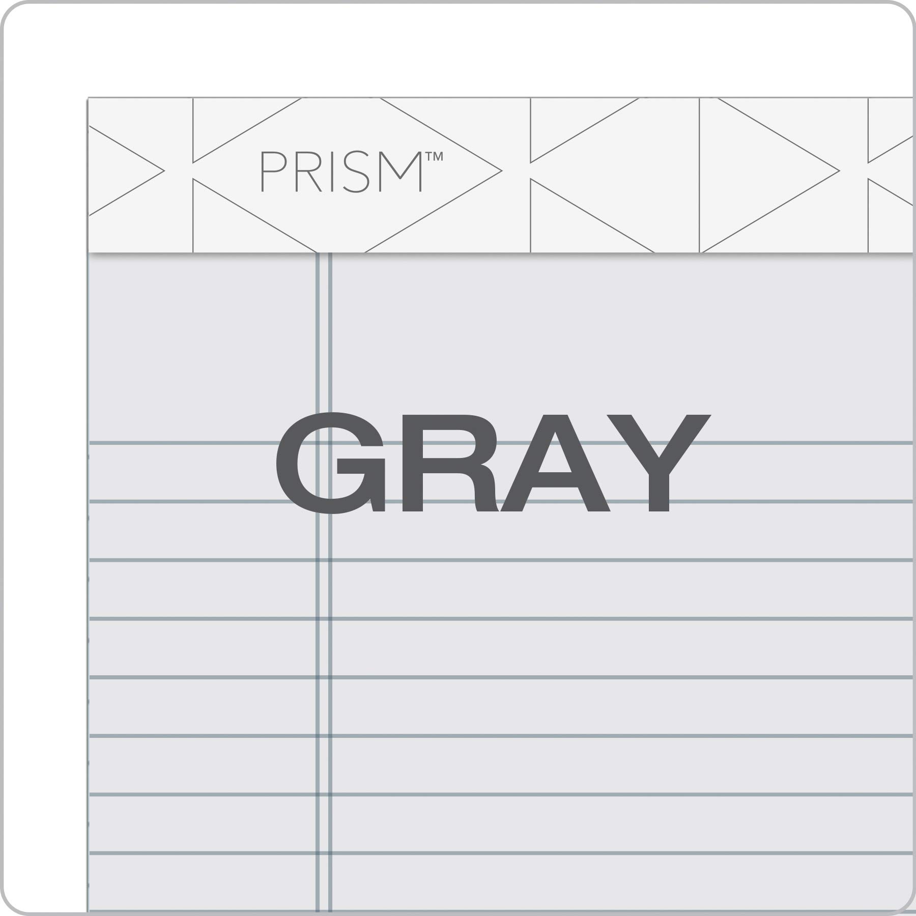 Tops 63060 Prismt Plus Jr. Lot de 12 blocs-notes à règles légales Gris pastel 50 feuilles/bloc