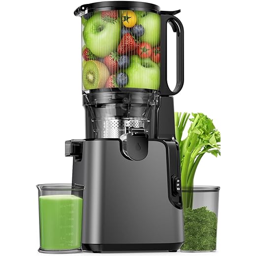 Juicer Machines with 5.8" Large Feed Chute, Cold Press Juicer for Whole Vegetables and Fruits 400W, Slow Masticating juicer Easy to Clean Juice Extractor Machine High Juice Yield