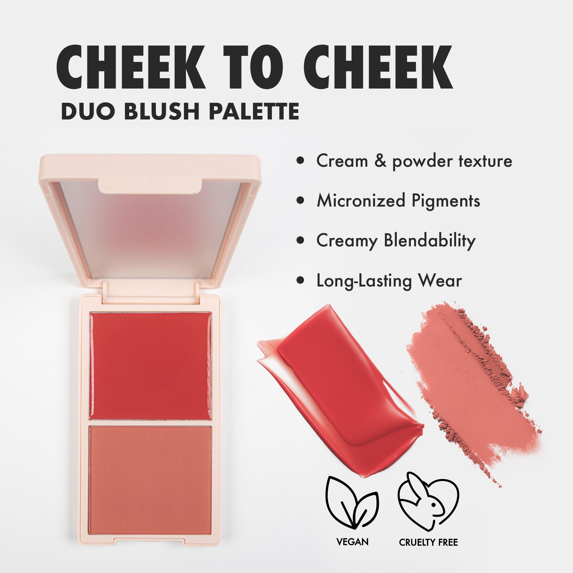 MOYOU LONDON Duo Blush Palette, 2-in-1 Cream & Powder Blusher for Dewy Glow & Long-Lasting Colour - Image 3
