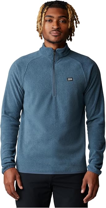 Mountain Hardwear Mens MicrochillTM 1/4 Zip Pullover Montauk Blue Heather Large