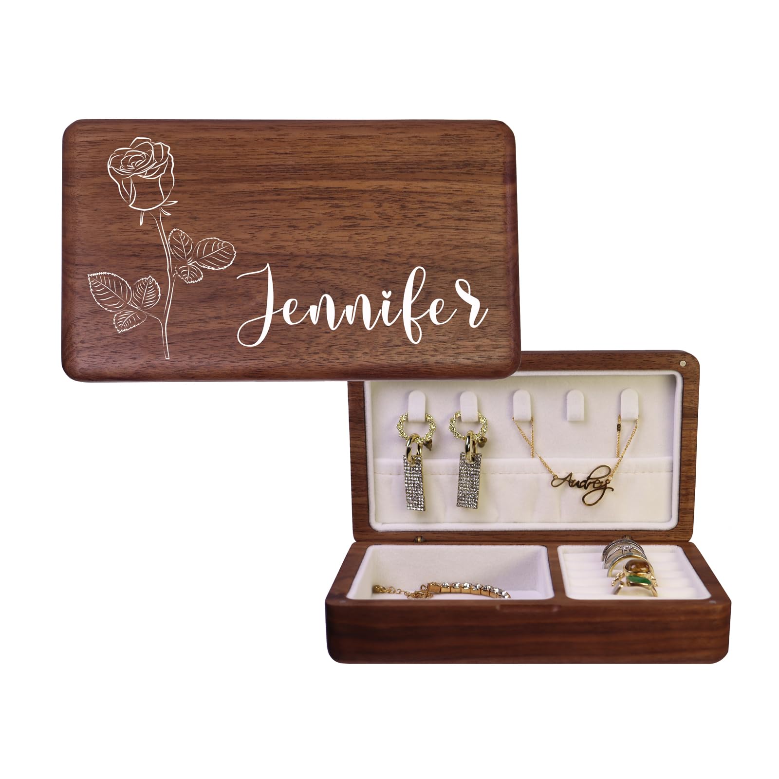 Amazon.com: EIFLR 2026 Upgraded Version Custom Wooden Jewelry Box