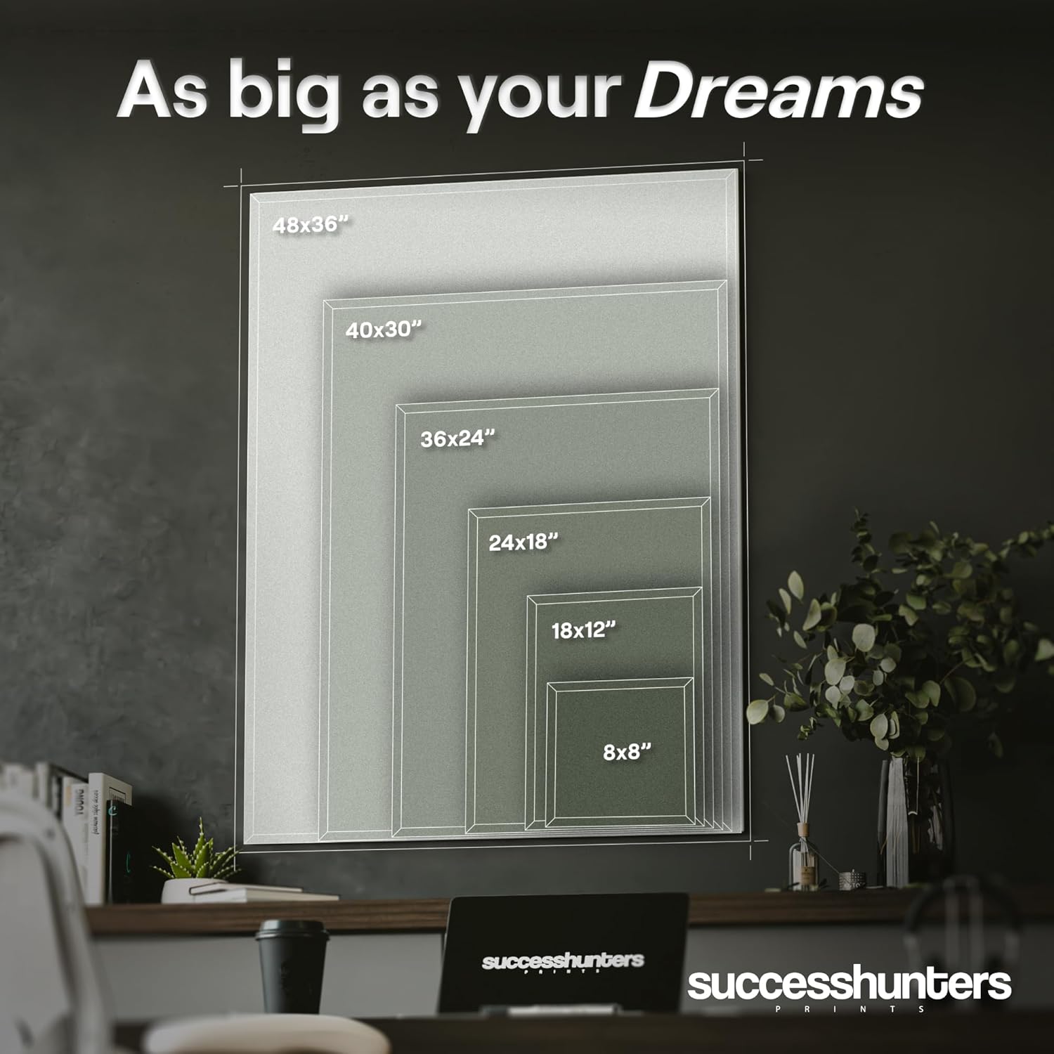 Motivational Wall Decor - Kobey Locked - Hanging Art for Office and Bedroom, Inspirational Wall Decor, Mounted Motivating Art Work, Office Pictures Canva, Successs Quotes Poster (24"L x 18"W)