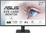 ASUS Moniteur de Protection des Yeux 27 po 1440P (VA27AQ) - IPS, QHD (2560 x 1440), 99% sRGB, Sans Cadre, HDMI, DisplayPort, VGA, 1ms, Haut-parleurs, Faible Lumière Bleue, Sans Clignotement, Montage Mural VESA, Garantie de 3 ans