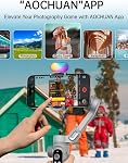 AOCHUAN iPhoe Gimbal, 3-Axis Gimbal Stabilizer for Smartphone w/RGB Magnetic Fill Light Portable Stabilizer with Fous/Zoom Wheel for Vlog, Compatible with iPhoe 15 Pro Max/Android-Smart X Pro Kit Gray