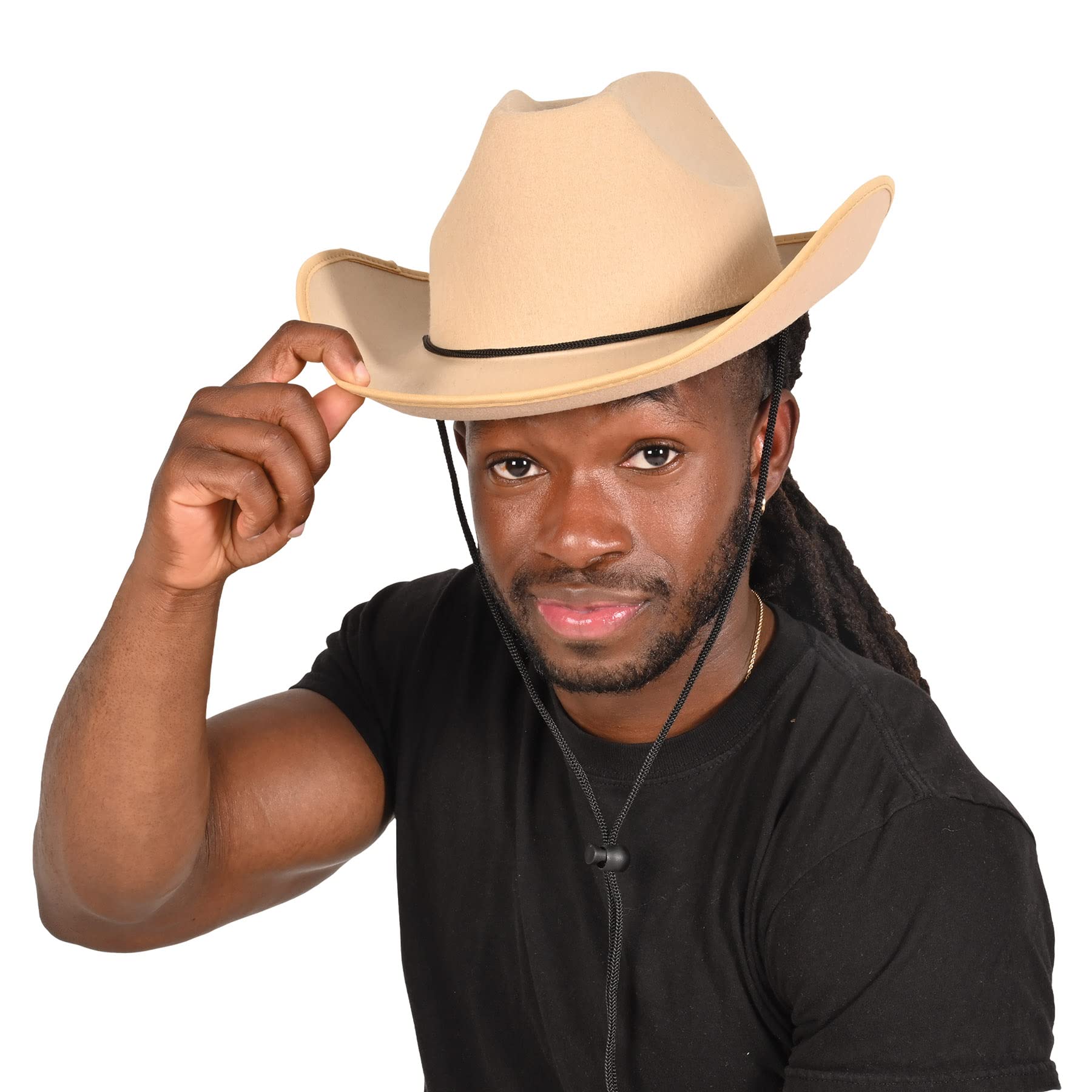 Beistle Cappello da cowboy in feltro per feste a tema country western selvaggio West forniture per feste, costume di Halloween, marrone chiaro