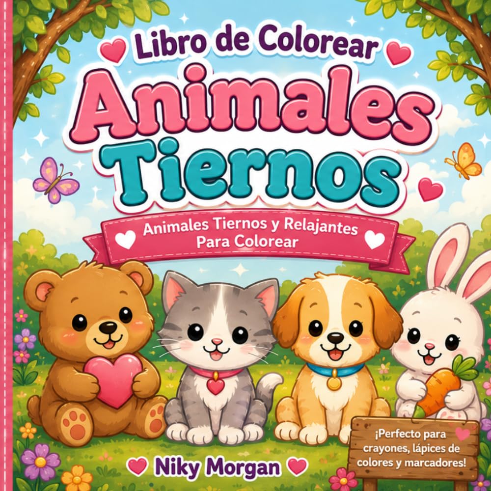 Libro de Colorear Animales Tiernos: Animales Tiernos y Relajantes para Colorear (Cozy Coloring Adventures)