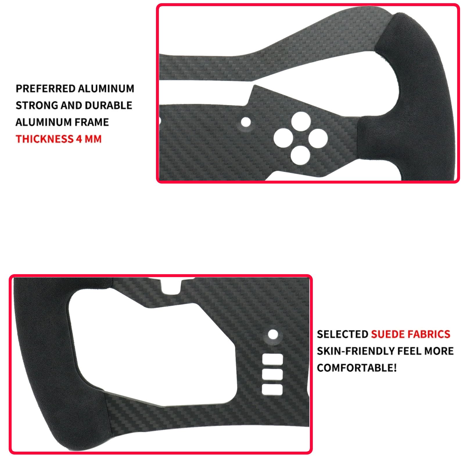 Formula F1 Racing Sim Wheel Mod GT3 GT4 For PXN VD4/VD6 Bundle WAS Direct Drive Racing Wheel;Supper lightweight Original Carbon Fiber Suede For PXN 4 Nm/6 Nm Servo Motor Base Steering
