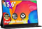 Ingnok Portable Monitor for Laptop,Dual USB C Plug and Play,15.6Inch | 1080P, easy to setup, with protective cover, built-in speakers, Mini HDMI ecran portatif pour laptop,Mac,mini PC,60Hz