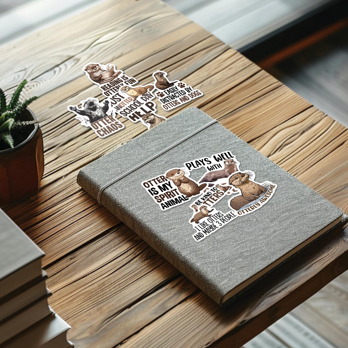 10pcs Otter Sticker Sheet - Waterproof Vinyl Decals For Laptop, Water Bottle, Journal