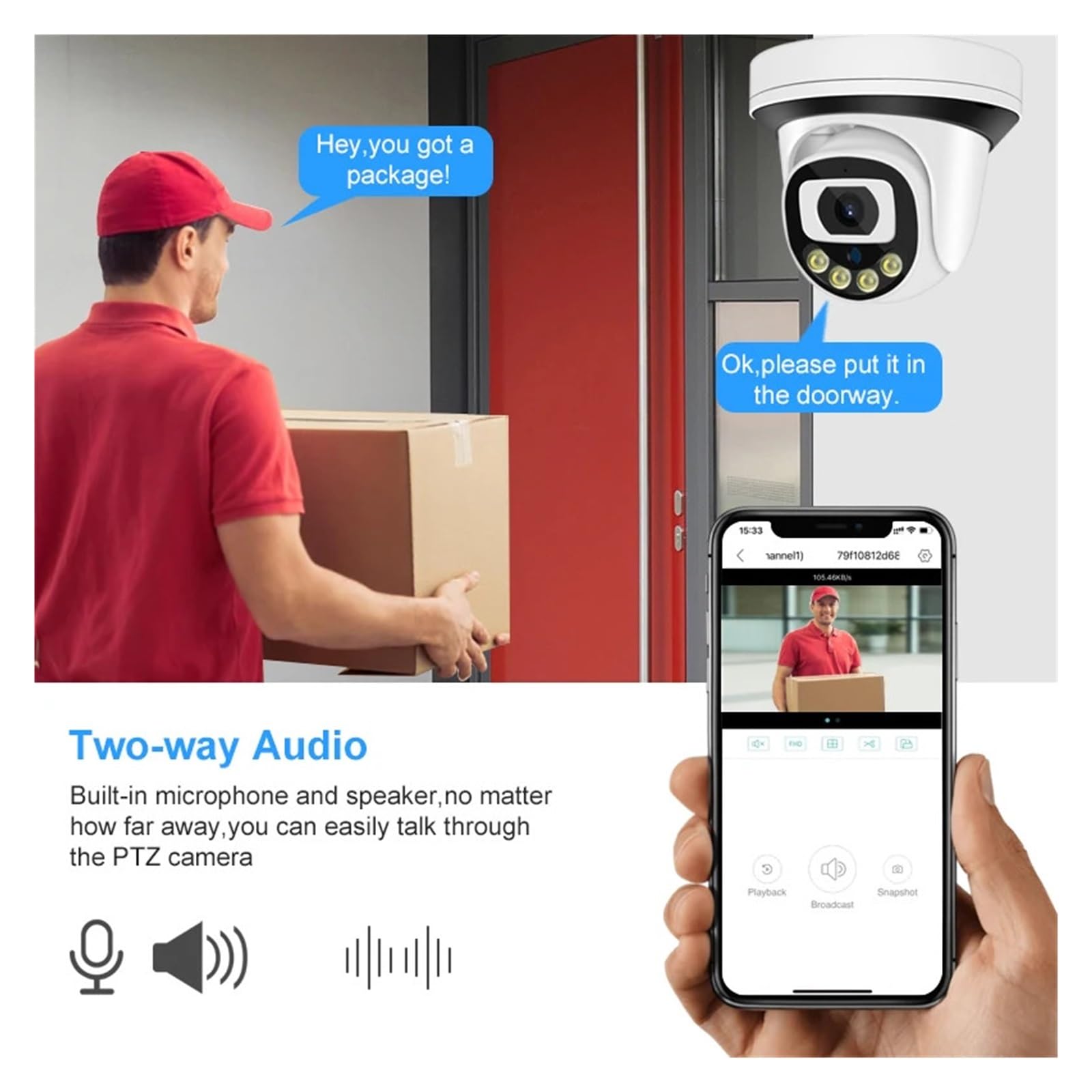 Caméra IP IA dôme PoE 8MP 4K