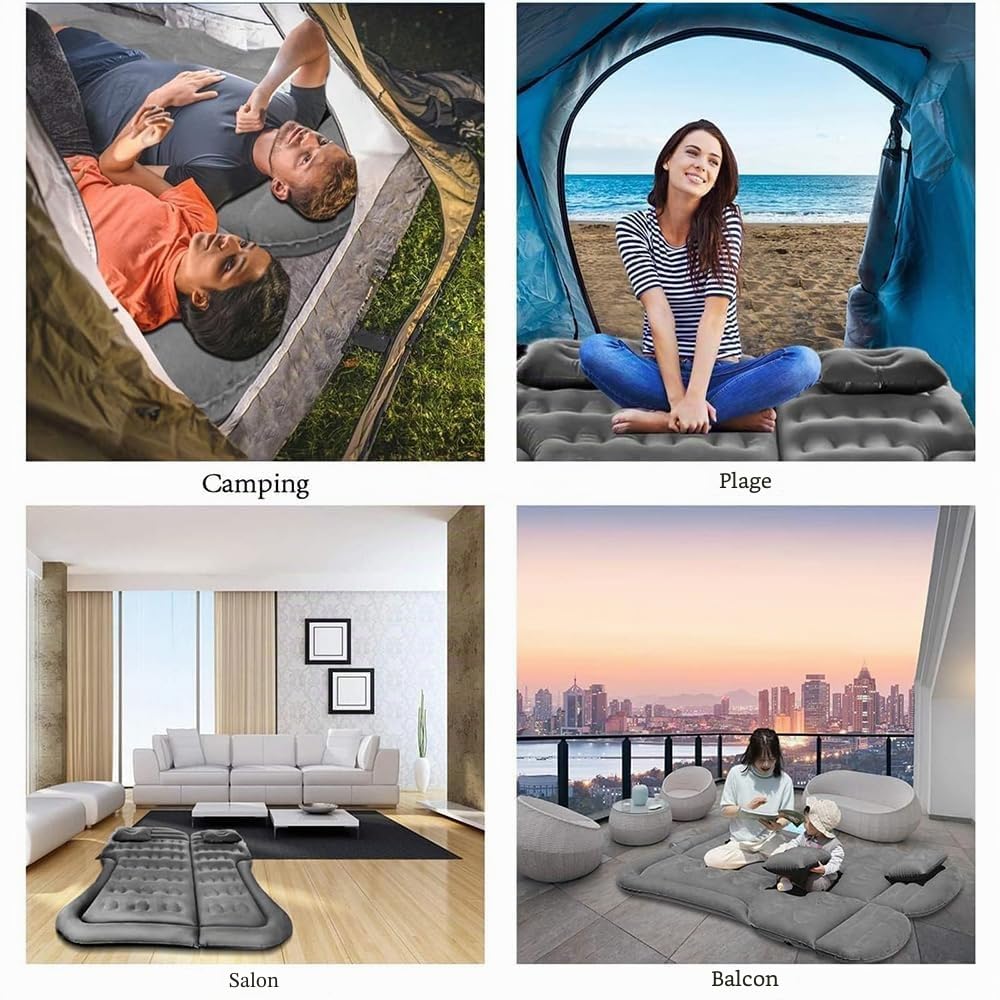 OKIIO Matelas Gonflable Lit de Voiture Amovible pour Rénault Scenic (2009-2016) - Camping, Coffre Arrière - B/Black