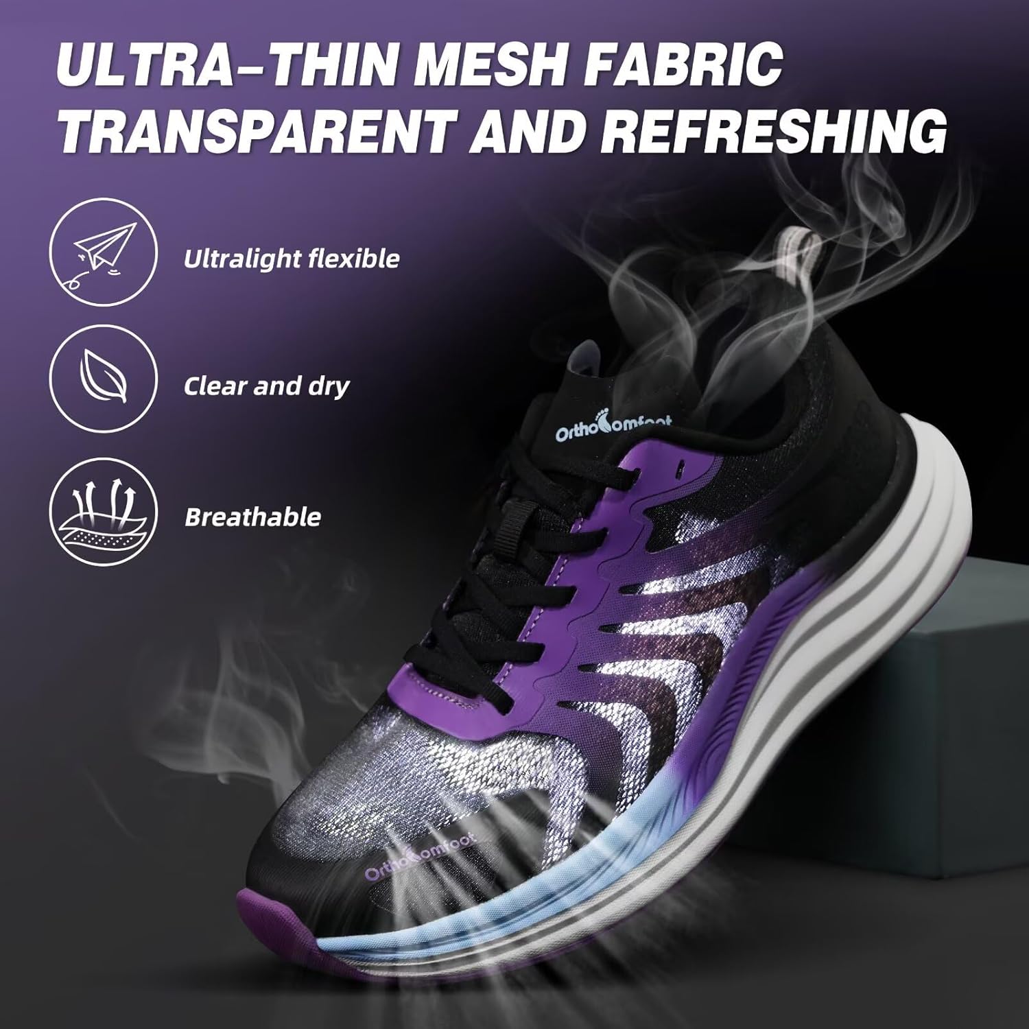 Orthopedic Road Running Shoes for Womens, Comfortable Casual Arch Support Plantar Fasciitis Flat Feet Tennis Walking Shoes, Orthotic Supportive Athletic Sports Sneakers for Foot Heel Pain Relief - Image 2