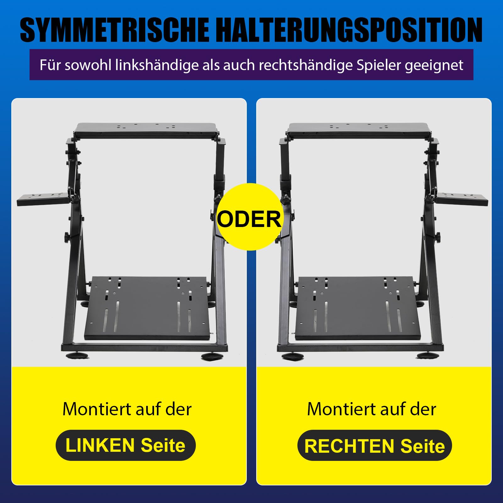GTPLAYER Lenkradständer Gaming Wheel Stand mit V1 V2 Schalthebelhalterung Neigungsverstellbares Gestell PS4 Xbox PC