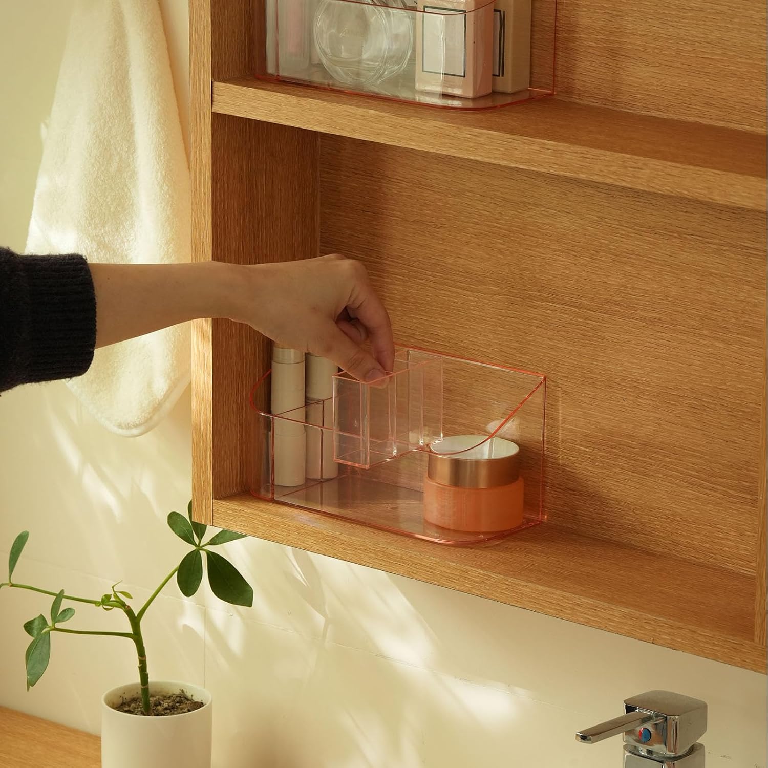Makeup Holder Tray Organizer Cosmetic Display Case Table