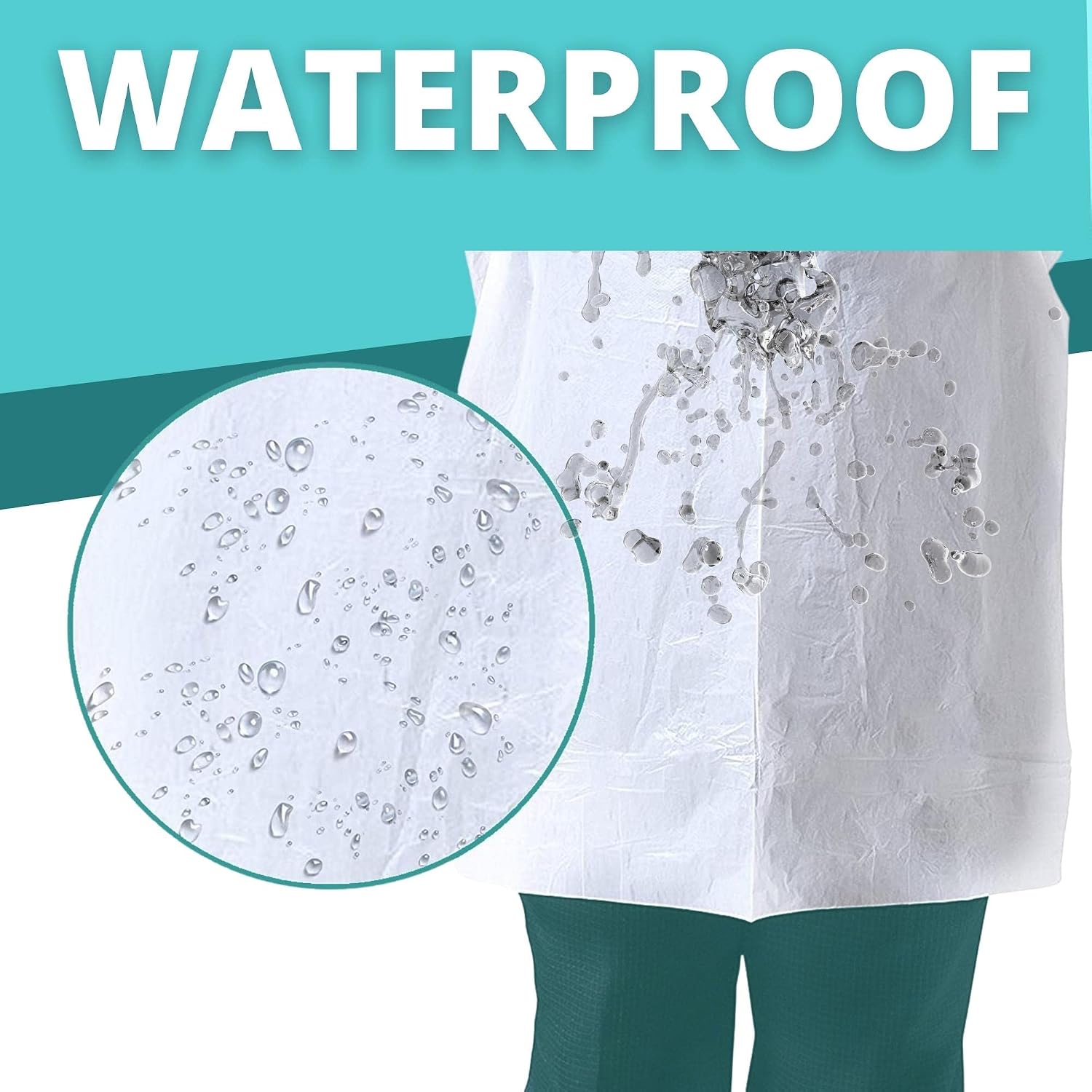 Plastic Disposable Aprons 100 pack - 28 X 46 inches - Large White Disposable Aprons for Commercial or Household Use - Poly Aprons Throw Away for Hair Salon - Spa - Arts and Crafts - Cooking