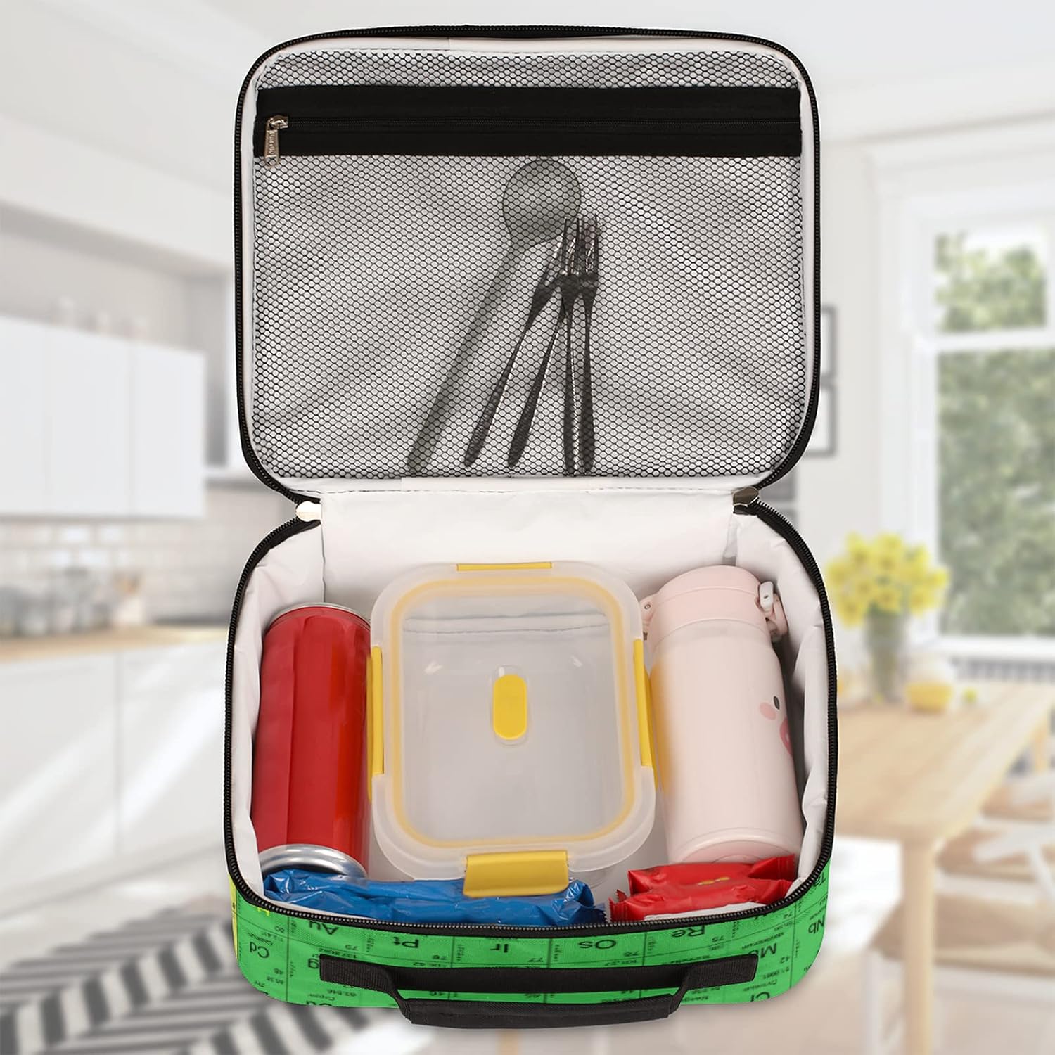 Pardick Periodic Table Kids Lunch Bag Large Insulated Lunch Box for Boys Girls Kids Reusable Waterproof Cooler Bag Chemical Element Lunch Bags Meal Prep Tote for Work, School, Picnic