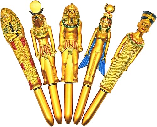 Miniatura 9 de 5 bolígrafos de faraón egipcio, bolígrafos creativos retráctiles de 0.020 in, tinta azul para adultos, escuela, hogar, oficina, papelería, tienda