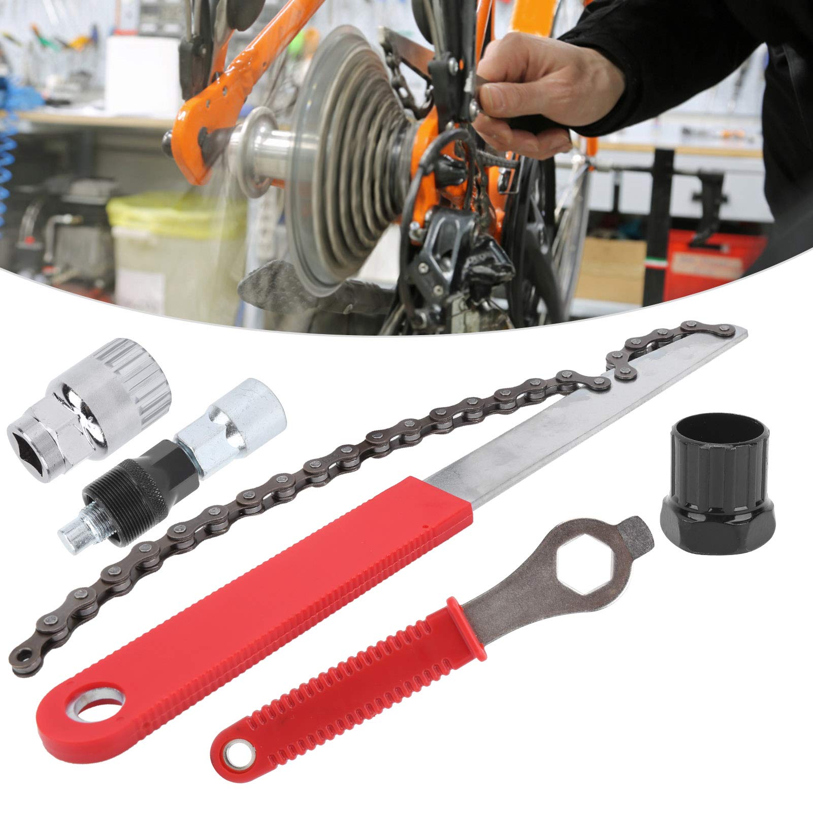 チェーン スプロケット 工具 フルセット Amazon | 自転車 スプロケット交換工具セット チェーンカッター 5イン1