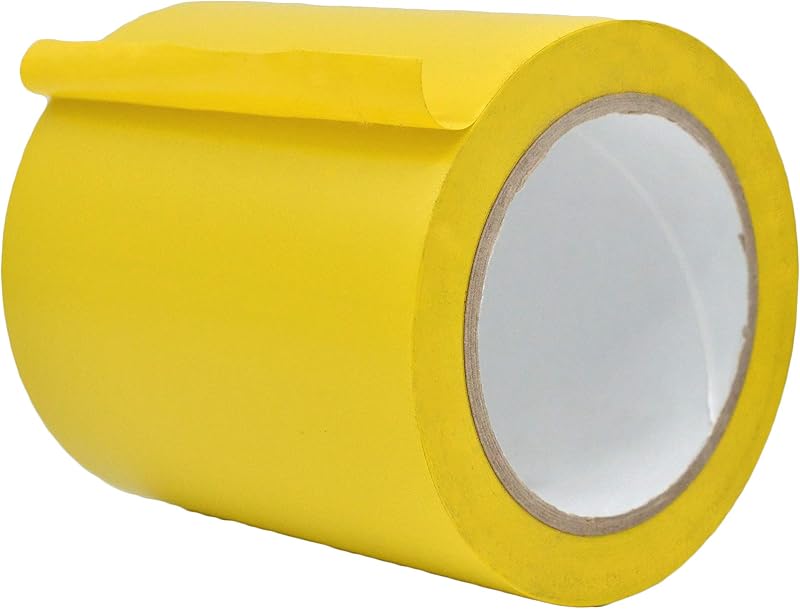 Fita de marcação vinílica MAT Tape amarela para demarcação e pinstriping – 12,7 cm x 32,92 m