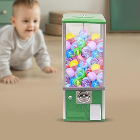 Vending Machine,Commercial Gumball and Candy Machine,Candy Vending Machine,Coin Operated Candy Dispenser (Dark Green)