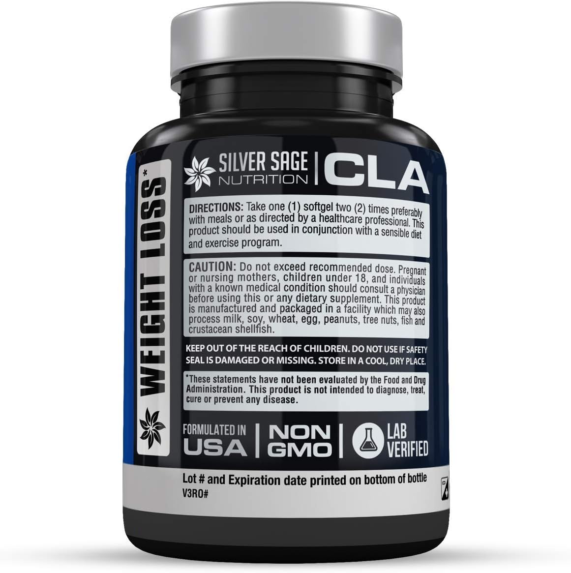 Silver Sage Nutrition CLA Supplements Weight Loss for Women | Weight Loss for Men | Conjugated Linoleic Acid | Capsules 60 Soft-Gel 2000 MG | Anti Inflammatory Retain Lean Muscle Mass Boost Metabolism : Health & Household