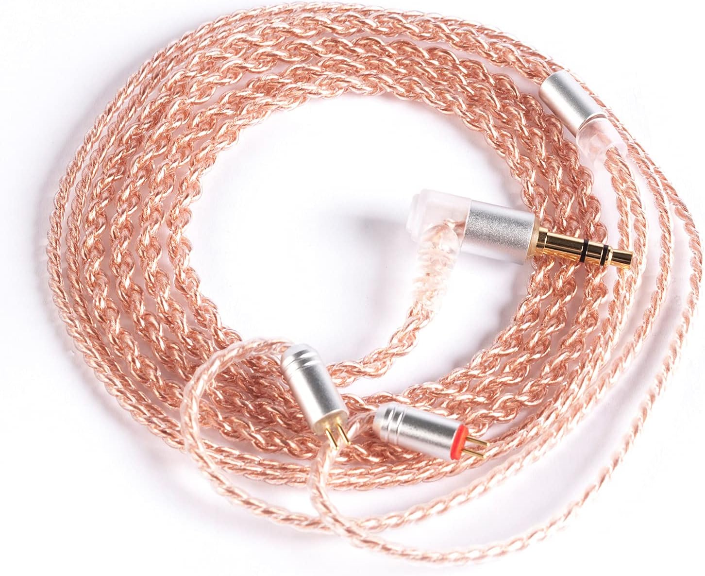 EZ EAR KBEAR 2pin IEM Cable without Mic 4-Core Pure Copper HiFi Earphone Wired Detachable Upgrade Cable with 3.5mm Plug for ES4 ZST ZSN ZS3 ZSR C10 C04 CA4 AS10 ZS10 C12 C16 KS1 KS2 Robin