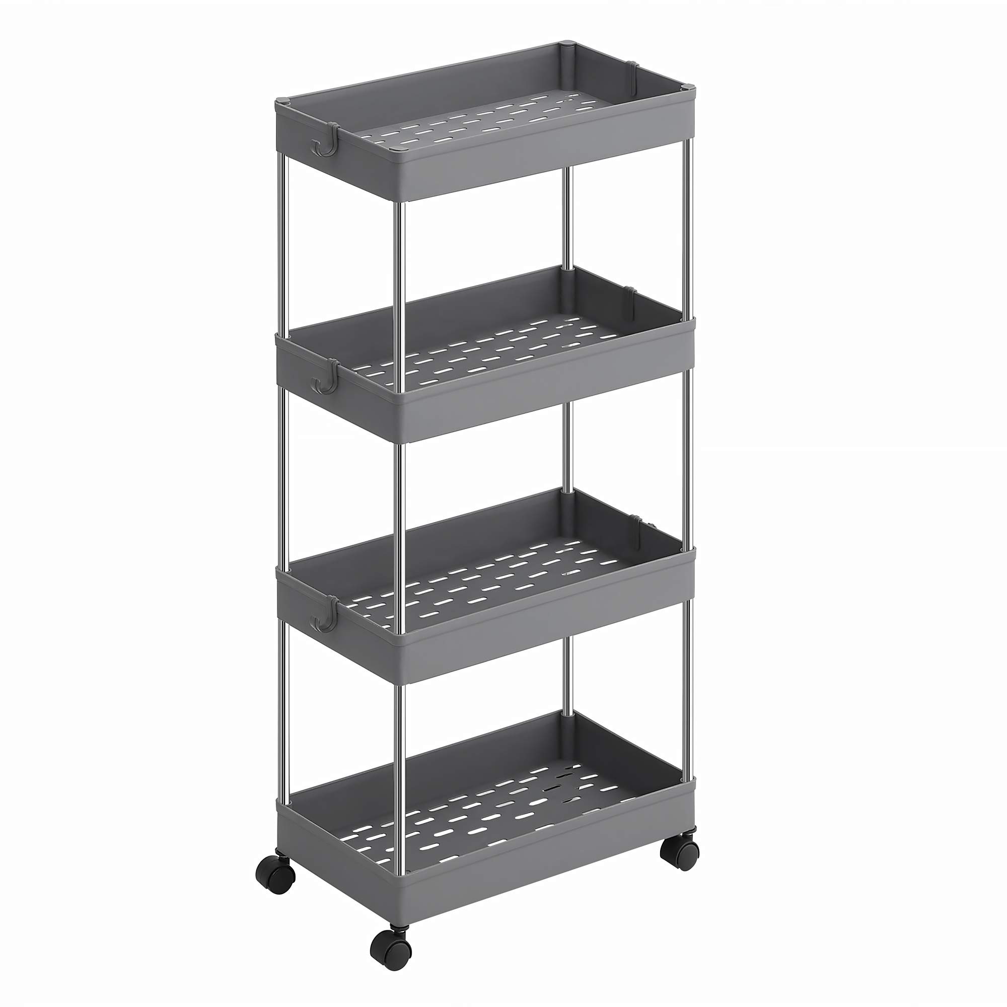Buy SONGMICS 4Tier Slide Out Storage Cart, Slim Rolling Cart on Wheels, Slim Storage Cart