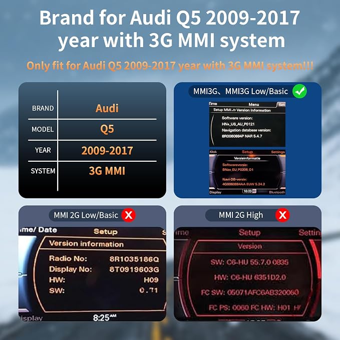 Pantalla táctil 10.25 pulgadas para Audi Q5 2009-2017 miniatura 3