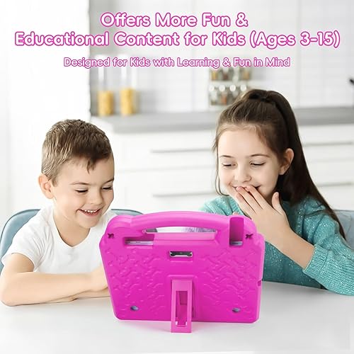 Miniatura 6 de Tablet para niños de 10.1 pulgadas Android 14 Tablet para niños, A523 Octa-Core, 8GB+64GB, batería de 5000mAh con funda de EVA rosa, Wi-Fi 6 (2.4