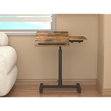 BROTTAR Rolling TV Tray Table with Wheels, Height Adjustable C Table