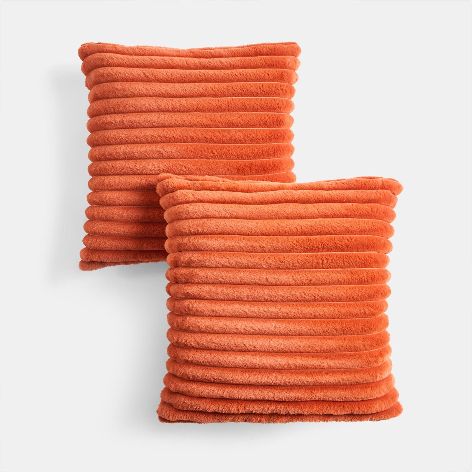 OHS Faux Fur Cushion Cover 45 cm x 45 cm Burnt Orange