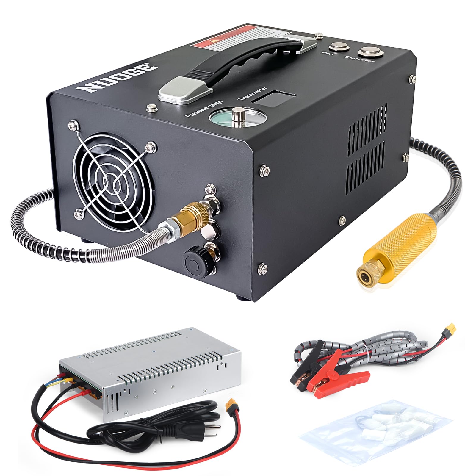 Pcp Air Compressor,4500Psi 30Mpa Auto-Stop Powered by Car 12V DC or Home 110V AC W/Converter Paintball/Scuba Tank Compressor Pump
