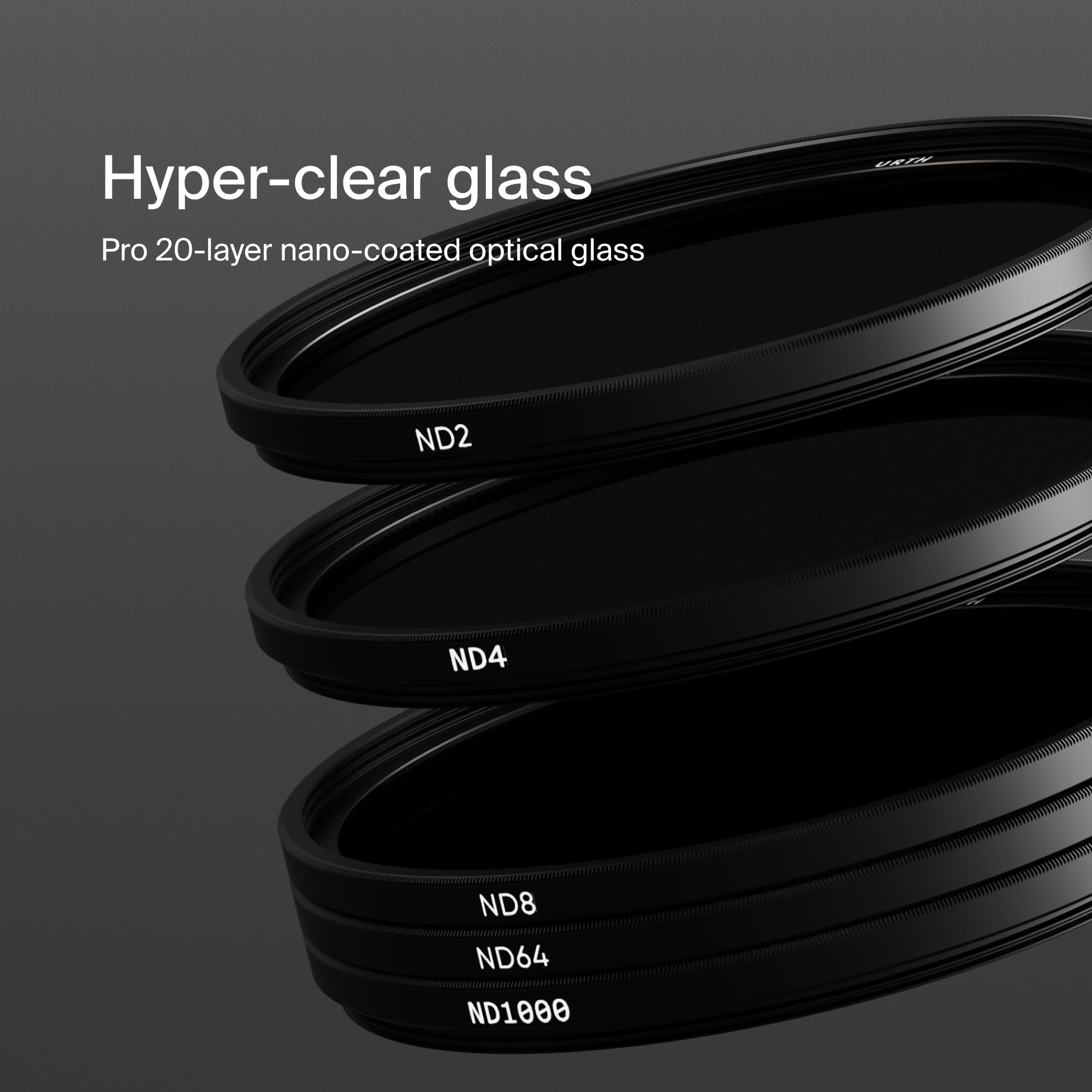 Urth 49 mm Kit Filtri ND2, ND4, ND8, ND64, ND1000 (Plus) per Obiettivo 5-in-1 — Densità Neutra, Nano Rivestimento 20 Strati, Filtro per Fotocamera in Vetro Ottico HD con 2 Tappi